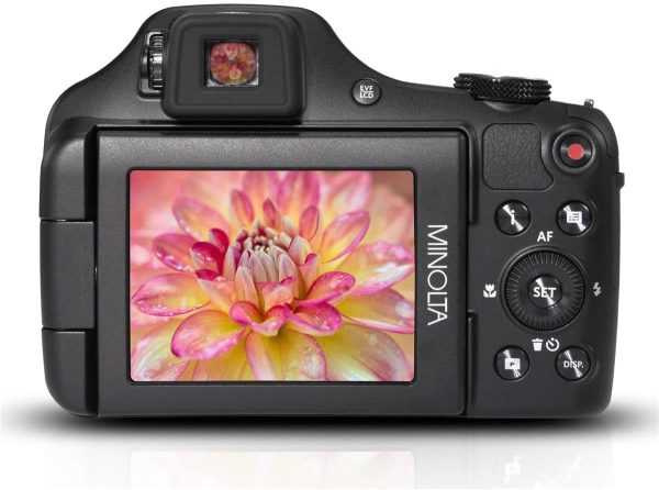 Minolta Pro Shot 20MP Digital Camera – 67x Optical Zoom, Full 1080p HD Video, Optical Image Stabilization, Wi-Fi, 3-inch Articulating LCD Screen, 27 Scene Modes – Includes 16GB SD Card (Black)